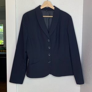 Doc & Amelia Premier Black Wool-Blend Blazer Size 14 Preppy Business Interview
